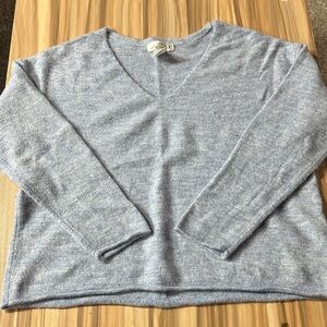 Light Blue V-Neck Women's Sweater